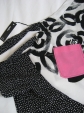 Black white and pink full apron