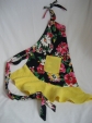 Navy floral and yellow apron